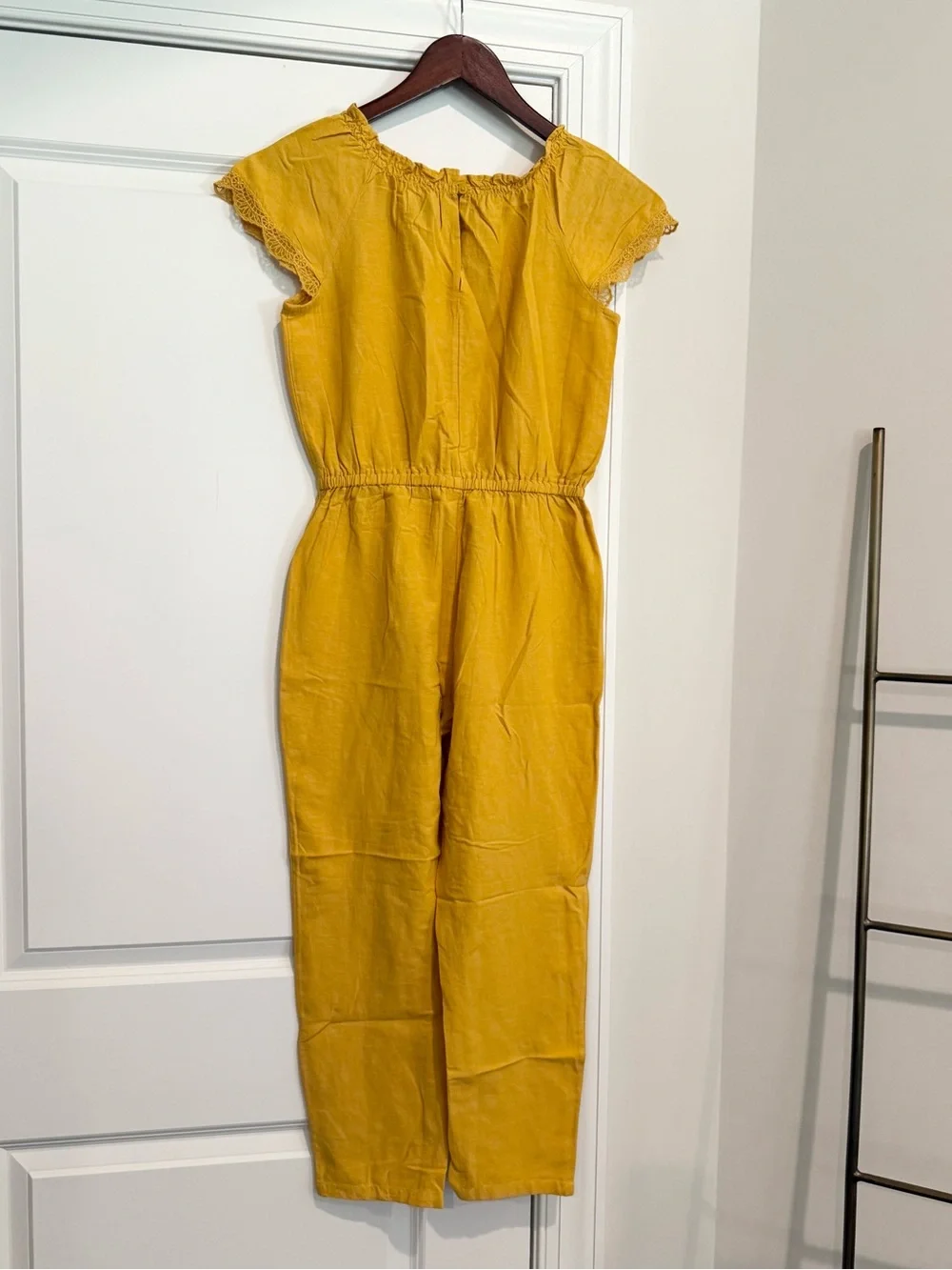 NWT Old Navy Mustard Yellow Girls' Short-Sleeve Jumpsuit